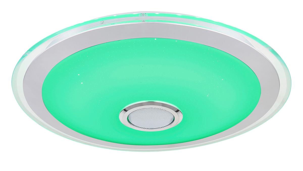 LED-Deckenleuchte 41371-24 - Chromfarben/Klar, KONVENTIONELL, Kunststoff/Metall (43/10,5cm) - Globo