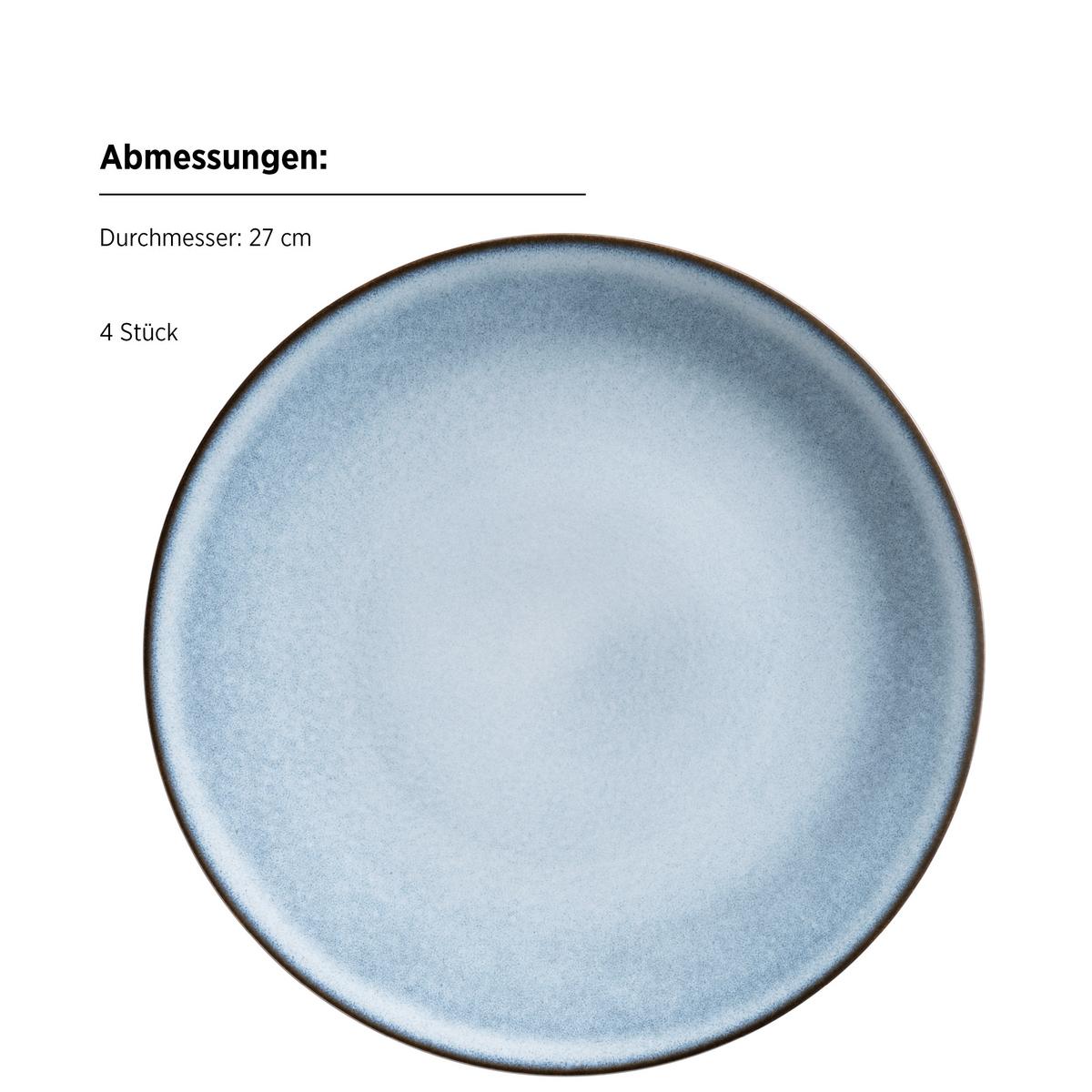 Tafelservice Smoky's 8-Teilig Steinzeug, Blau, 4 Personen - Blau, Basics, Keramik - Mäser