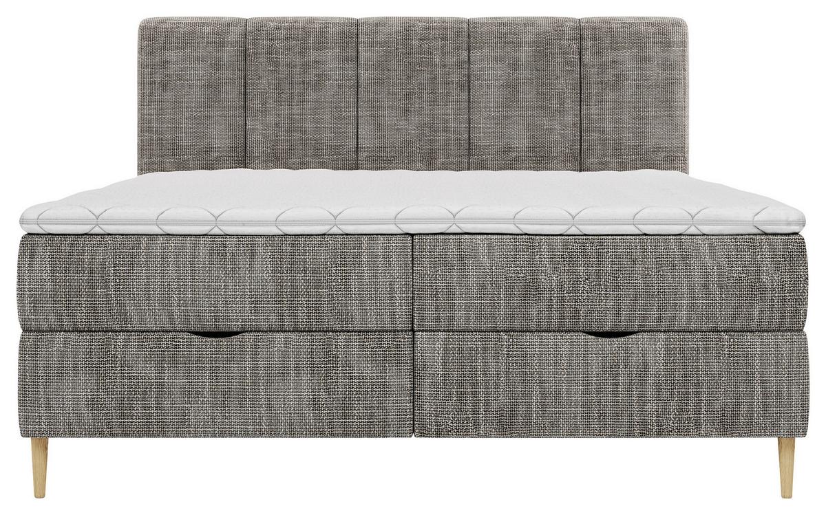 Boxbett Bari Grau, Lf: ca. 180x200cm - Buchefarben/Grau, MODERN, Holz/Holzwerkstoff (180/200cm) - MID.YOU