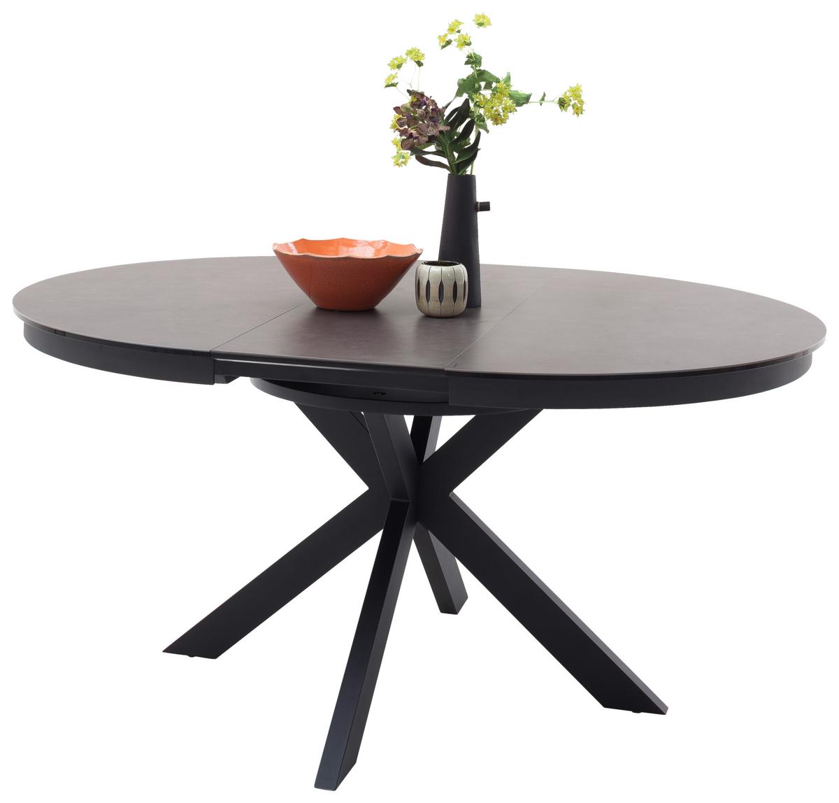 Esstisch ausziehbar Winnipeg 120-160x120 cm Anthrazit - Anthrazit, Design, Keramik/Metall (120-160/120/76cm) - Livetastic