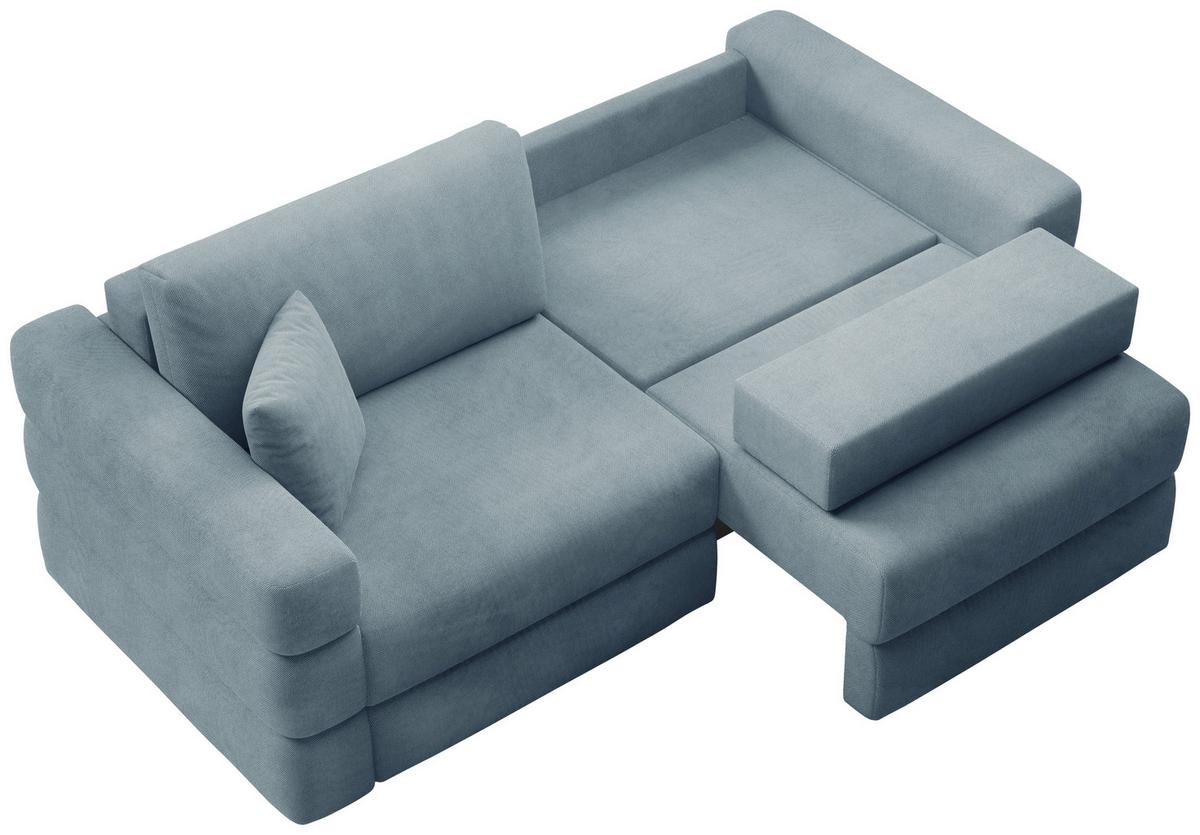 Schlafsofa Terazzo Blau B: 254cm - Blau/Schwarz, Design, Textil (254/93/167cm) - Livetastic