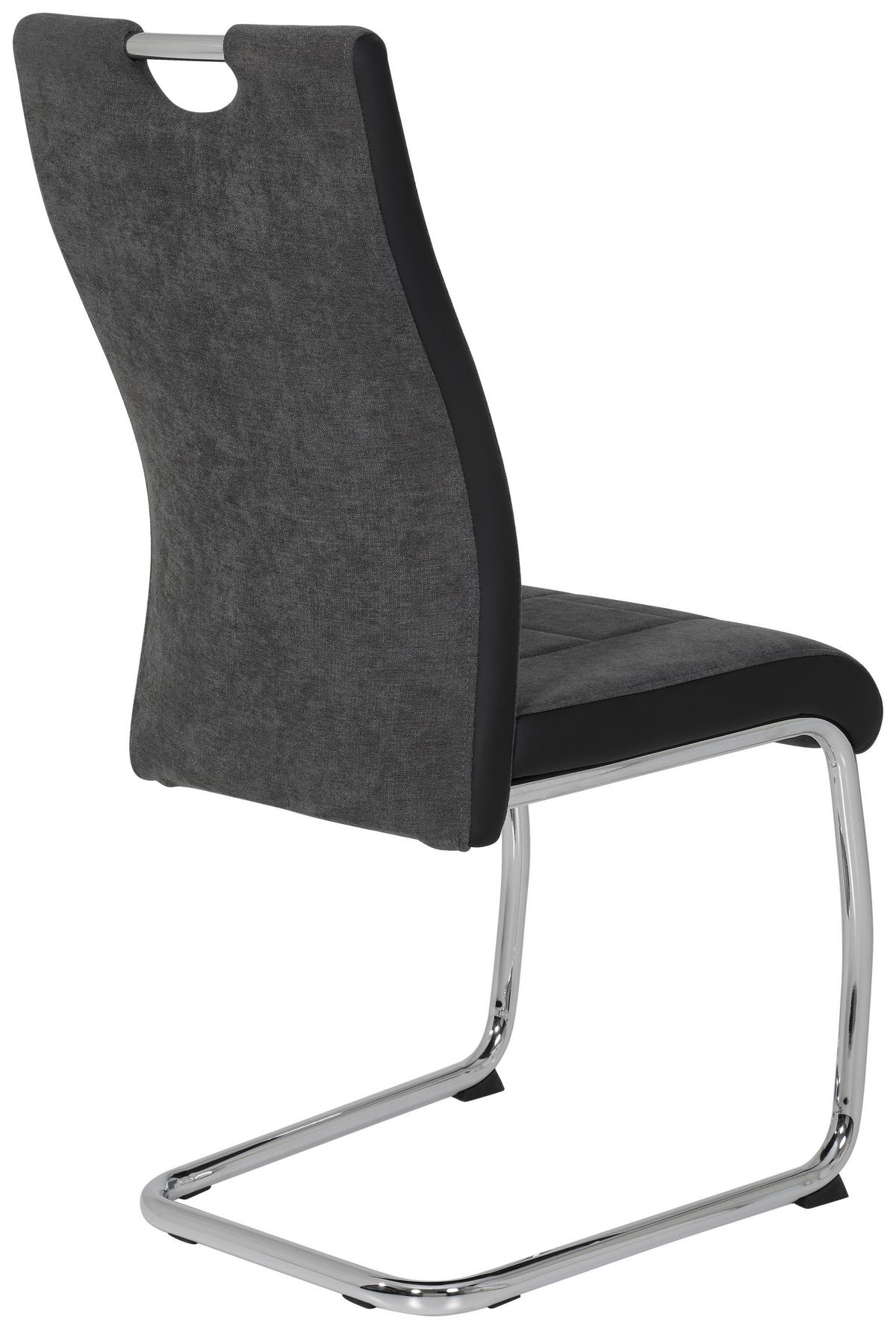 Schwingstuhl Alina S Anthrazit Gepolstert 4er-Set - Chromfarben/Anthrazit, MODERN, Textil/Metall (43/98/59cm) - MID.YOU