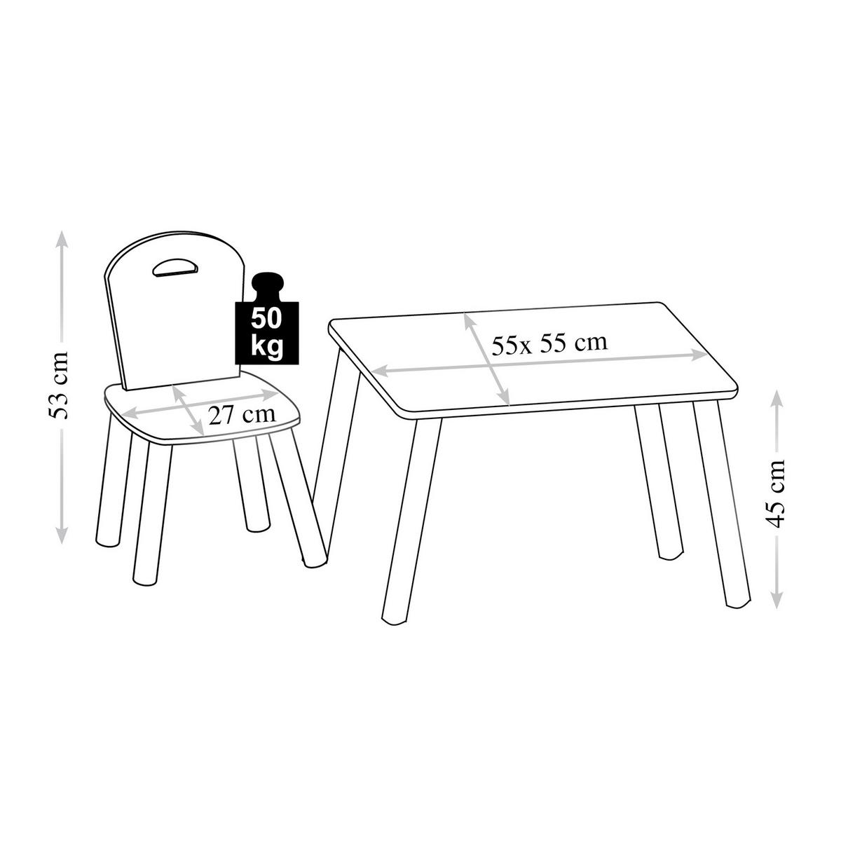 Kindersitzgruppe Weiß, Mintgrün L: 55 Cm - Weiß/Mintgrün, Basics, Holzwerkstoff (55/55/45cm) - Kesper