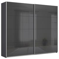 Schwebetürenschrank B: 271cm Feldkirch Grau - Anthrazit/Anthrazit Hochglanz, MODERN, Glas/Holzwerkstoff (271/229/62cm)