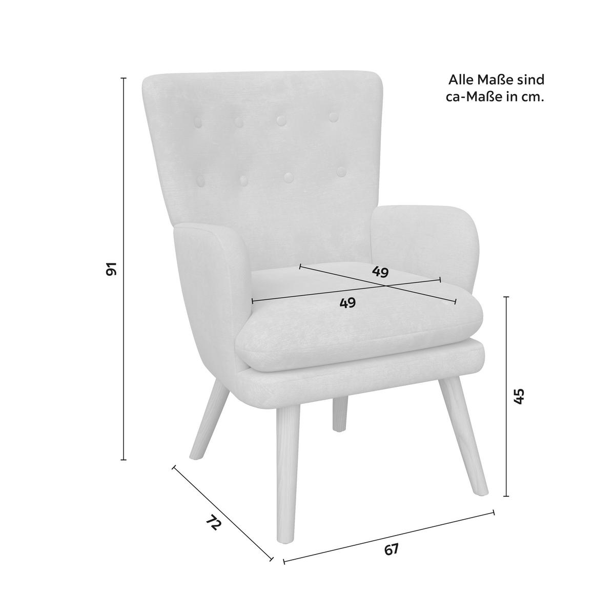 Relaxačné kreslo STANKA, piesková - piesková/prírodná farba, Modern, kov/drevo (67/91/72cm) - Bessagi Home
