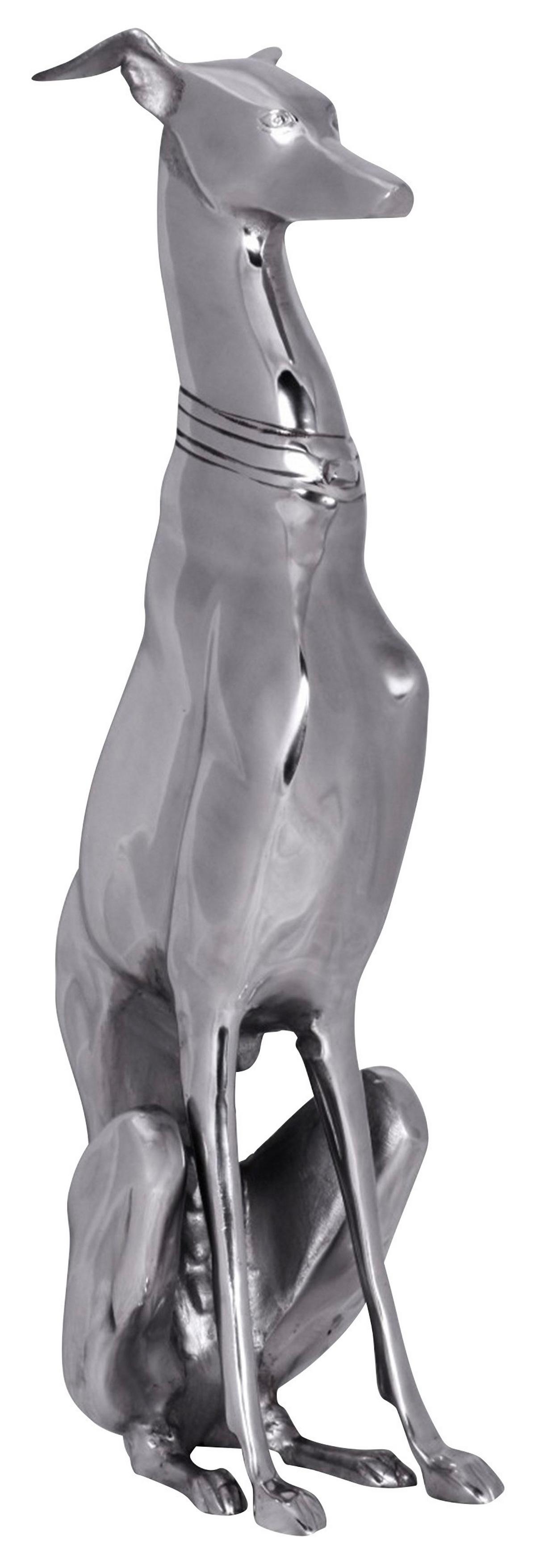 Skulptur Wohnling Silberfarben B: 18 cm - Silberfarben, MODERN, Metall (18/70/25cm) - MID.YOU