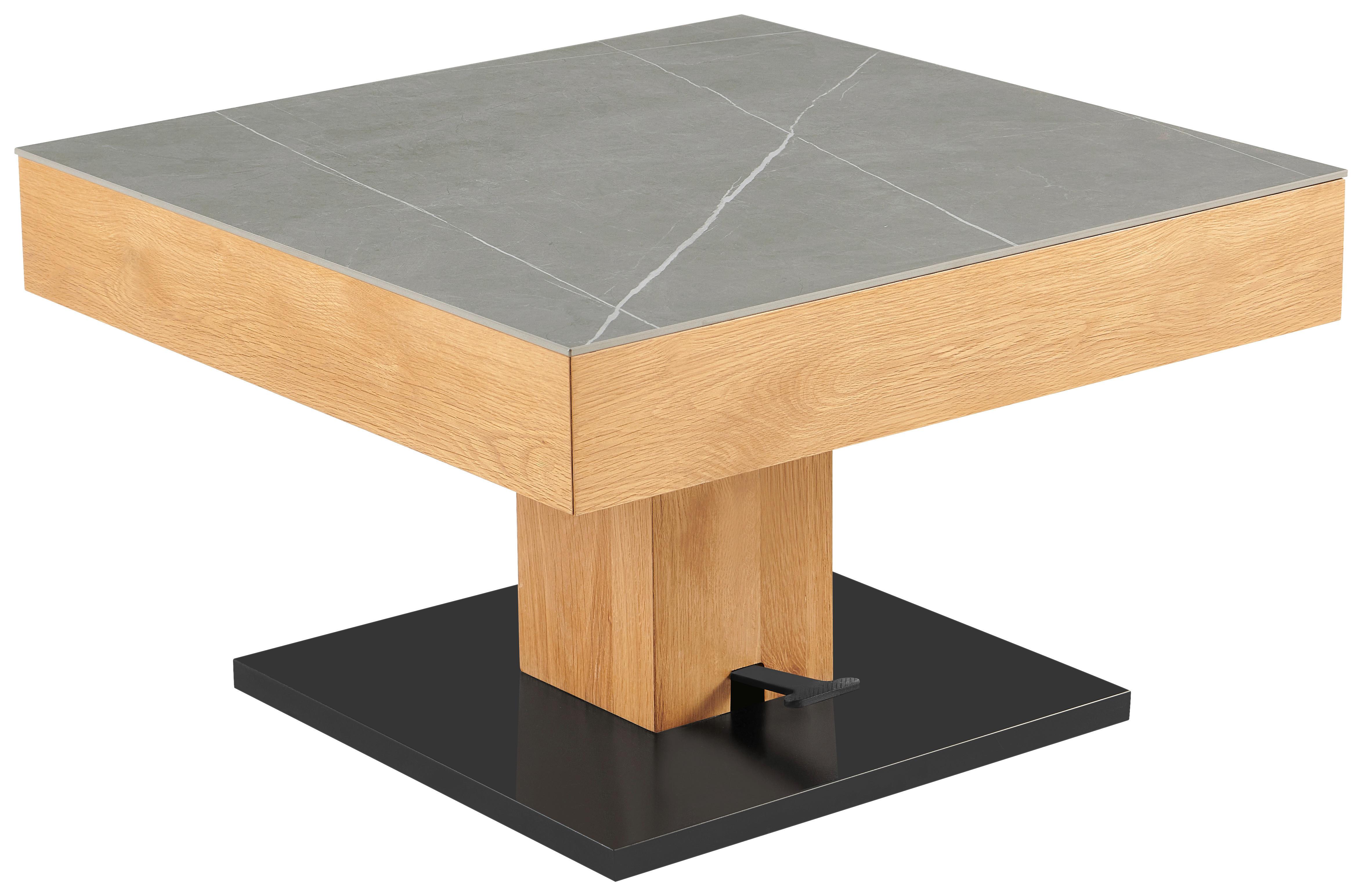 COUCHTISCH KAPSTADT 2 - Eichefarben/Schwarz, MODERN, Holz/Keramik (75/46/75cm)