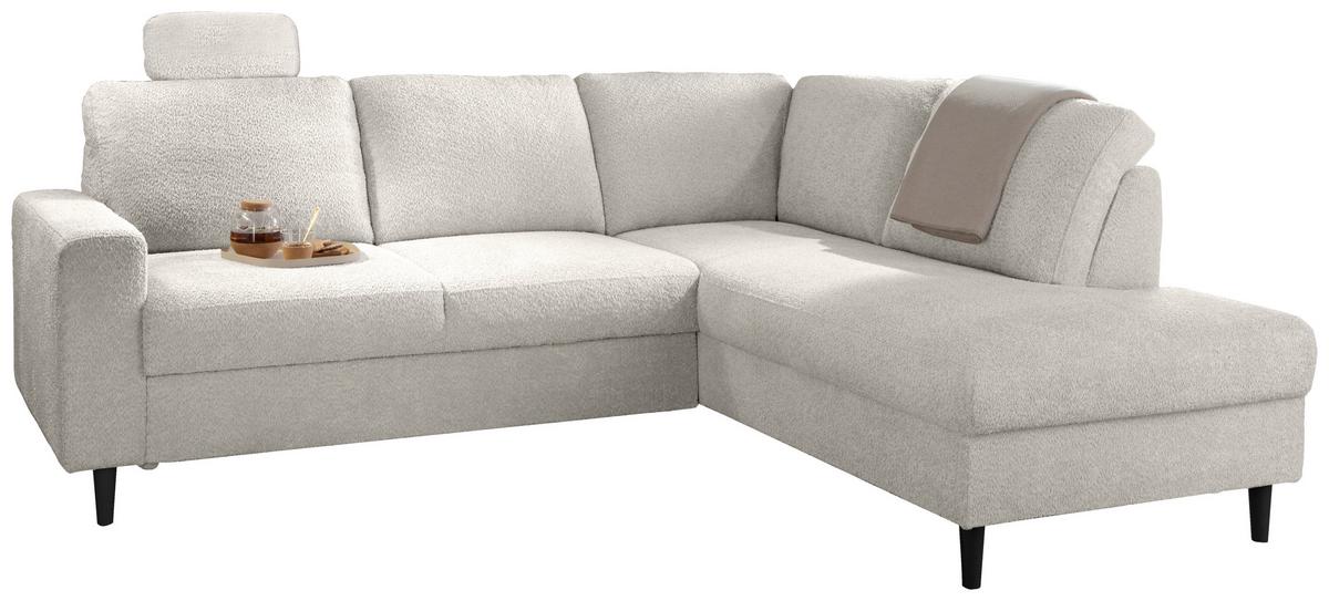 Eckschlafsofa Passione, Weiß S: 242x200 Cm - Schwarz/Weiß, MODERN, Textil (242/200cm) - Livetastic