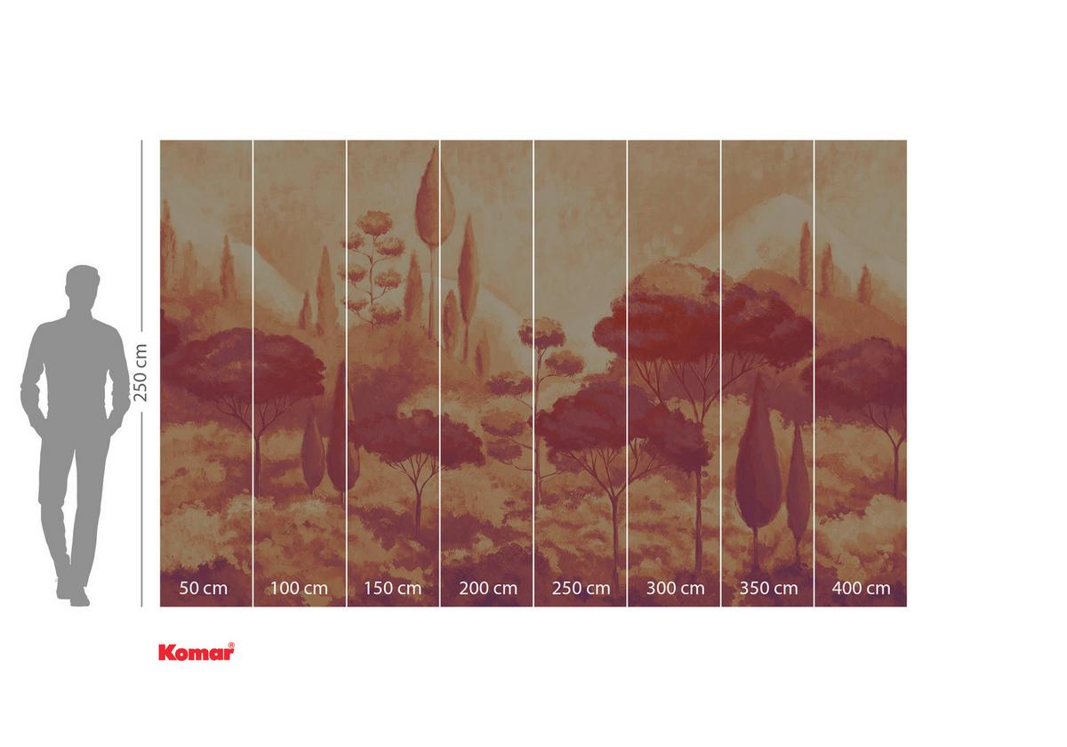 Vliestapete Luxury Labyrinth - Rot/Orange, Basics (400/250cm) - Komar