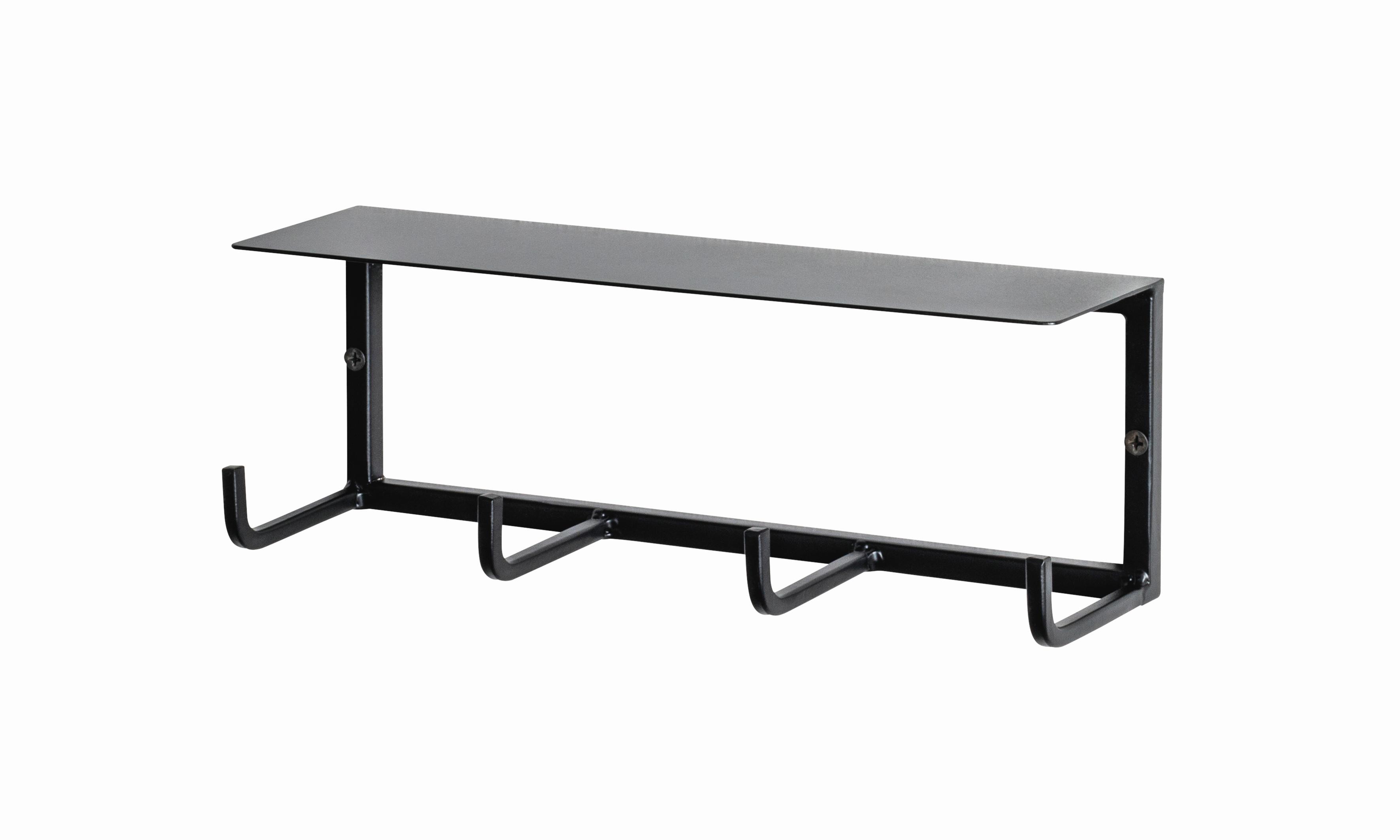 Nástenný vešiak SIDNEY čierny - čierna, Modern, kov (30/10/8cm) - Modern Living