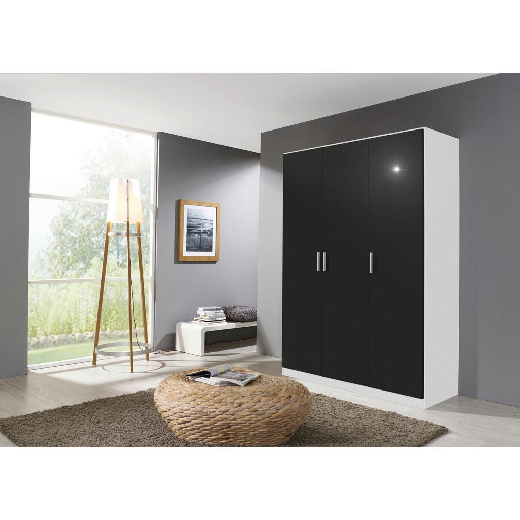 Drehtürenschrank 136 cm Berlin Grau/Weiß