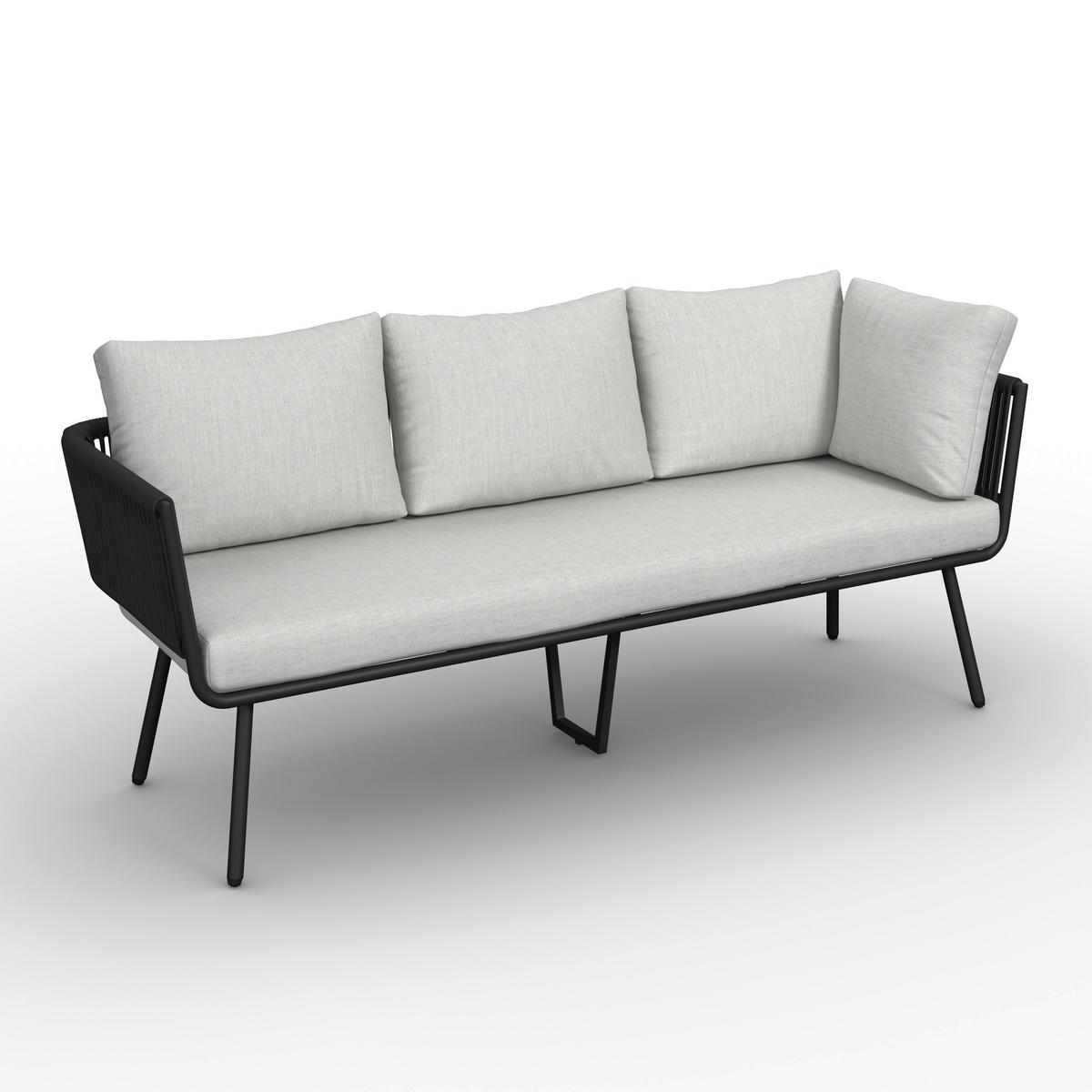 JEDÁLENSKÁ TERASOVÁ SÚPRAVA CAMEA - svetlosivá/tmavosivá, Modern, kov/textil - Bessagi Garden