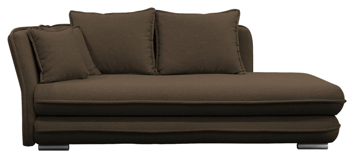 Liege Latte Braun Inkl. Bettkasten Ottomane Links - Silberfarben/Braun, Design, Textil (107/84-99/224cm) - MID.YOU