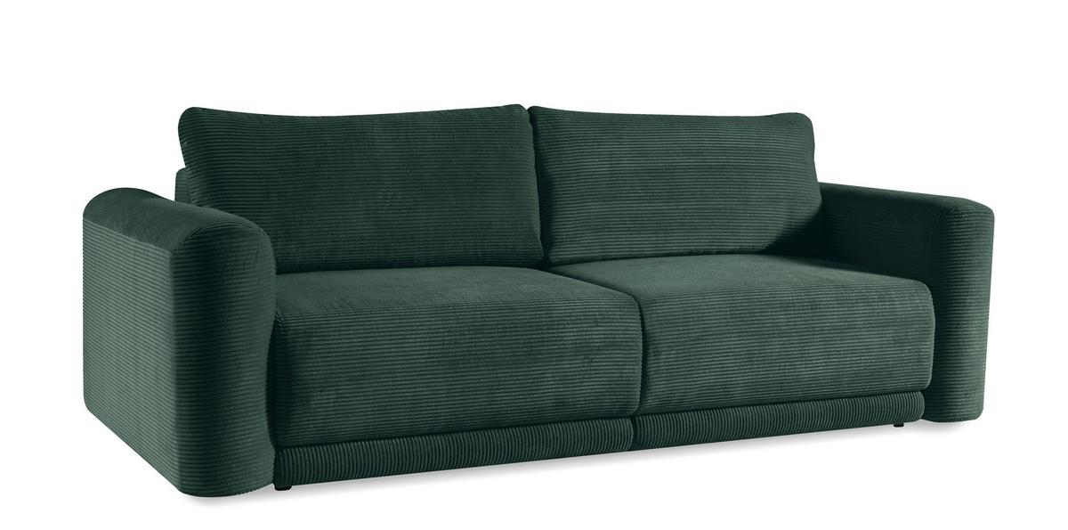 Schlafsofa Norman Grün B: 252cm - Schwarz/Grün, Design, Textil (252/93/167cm) - Livetastic