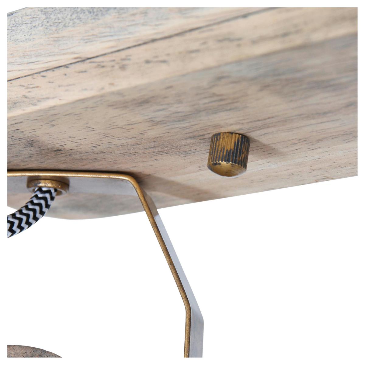 Deckenspots Gearwood - Anthrazit, Trend, Holz/Metall (32/19/17cm)