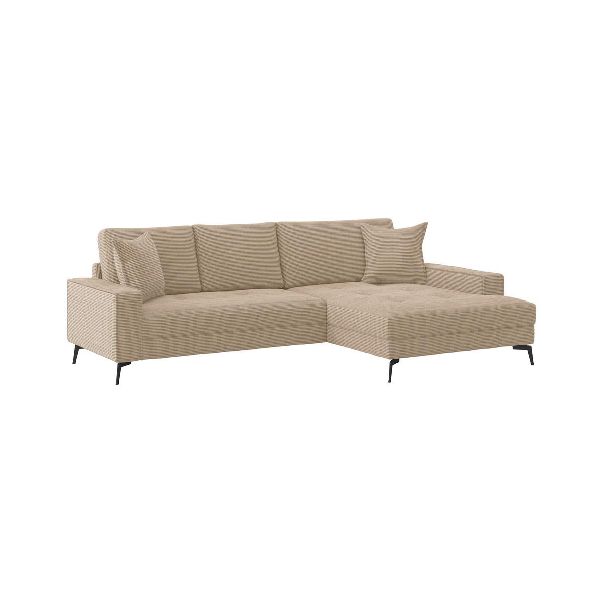 Rohová sedačka ZERO, pravá, světle šedá / béžová - černá/světle šedá, Trend, textil (286/173cm)