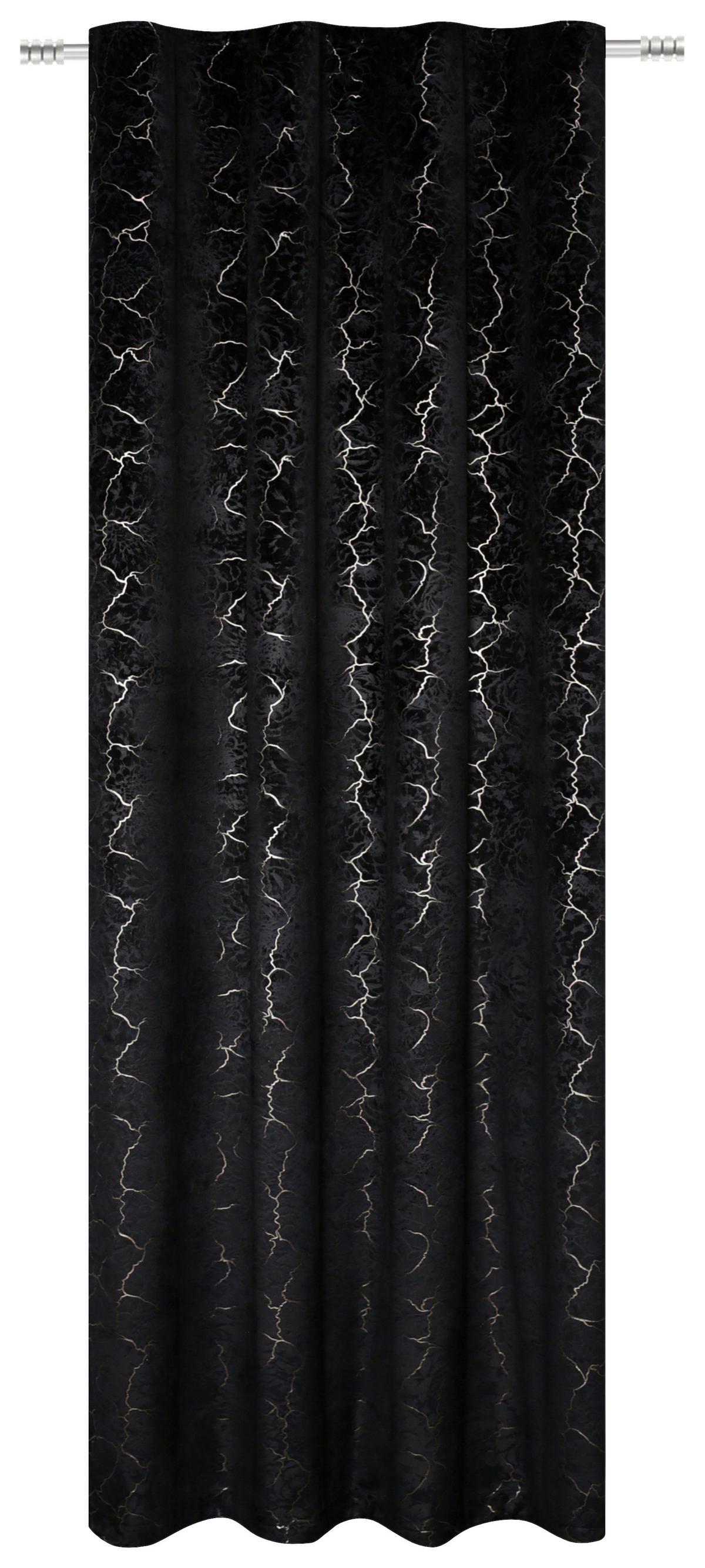 Fertigvorhang Rikka - Schwarz, ROMANTIK / LANDHAUS, Textil (140/245cm) - James Wood