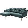 Ecksofa Baggio Blau/Grün S: 162/277 cm - Blau/Buchefarben, MODERN, Holz/Textil (162/277cm) - Livetastic