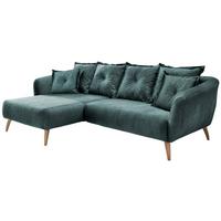 Ecksofa Baggio Blau/Grün S: 162/277 cm - Blau/Buchefarben, MODERN, Holz/Textil (162/277cm) - Livetastic