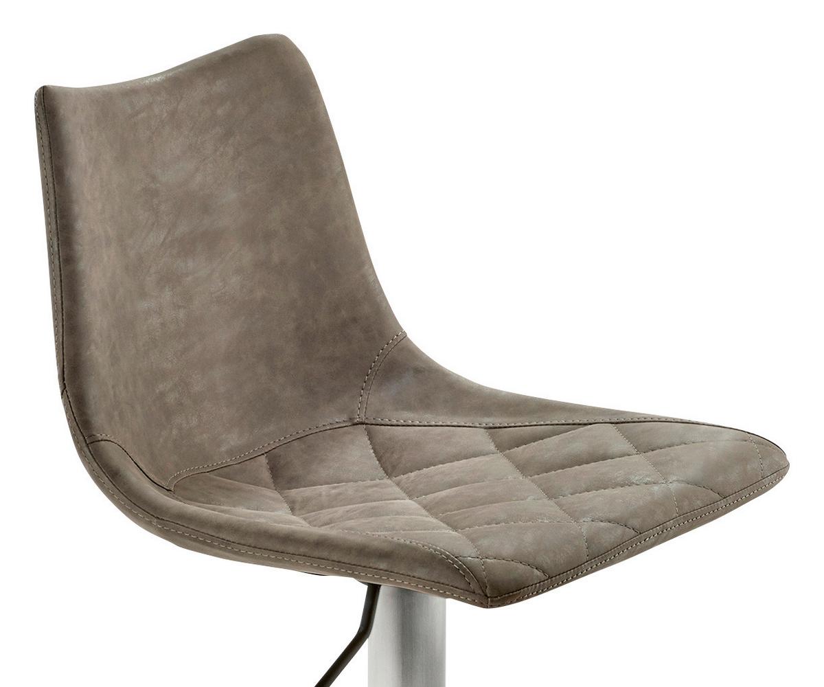 Tresenstuhl My Tobi Schlamm, Höhenverstellbar Und Drehbar - Edelstahlfarben/Schlammfarben, KONVENTIONELL, Holz/Textil (43/85-110/50cm) - Livetastic