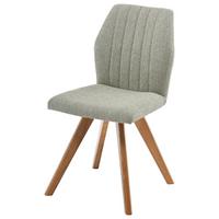 Stuhl Neva 2 Grün Eiche Massiv, B: 47 cm - Grün, KONVENTIONELL, Holz/Textil (47/87,5/60cm)