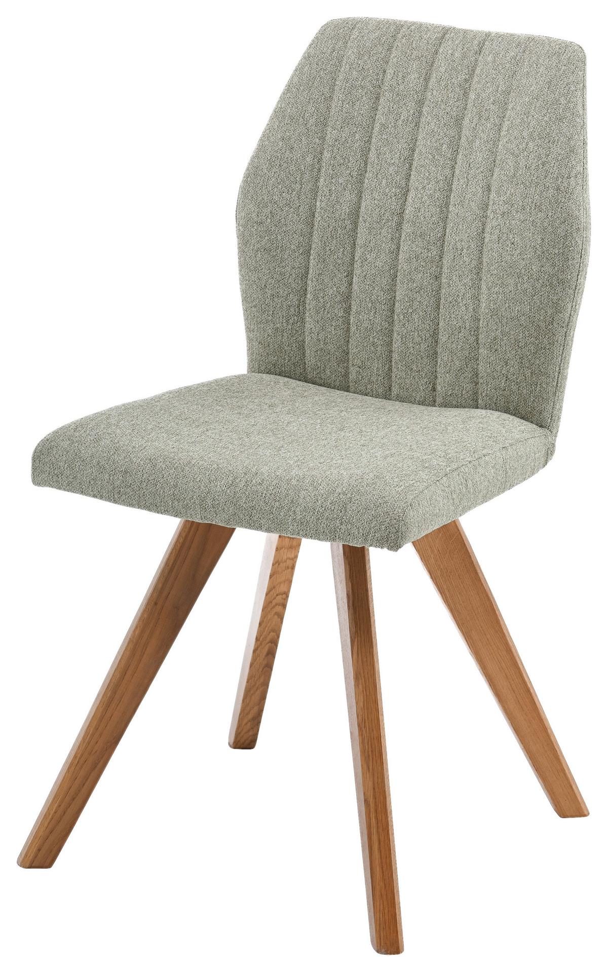 Stuhl Neva 2 Grün Eiche Massiv, B: 47 cm - Grün, KONVENTIONELL, Holz/Textil (47/87,5/60cm)