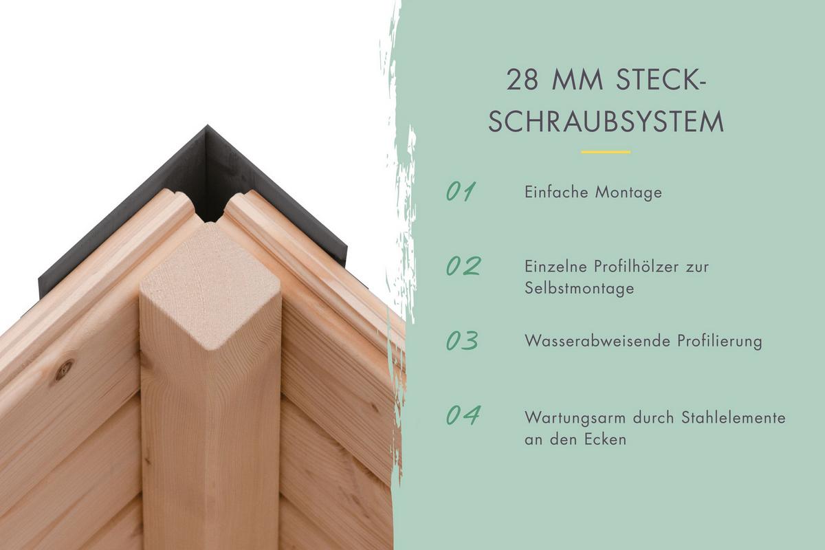 Gartenhaus mit Anbaudach Anthrazit - Anthrazit/Grau, Basics, Holz/Metall (271/218/271cm)