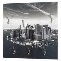 Wandgarderobe City Schwarz/ Weiß B: 60 Cm 5 Haken - Schwarz/Weiß, Basics, Holzwerkstoff/Metall (60/60/8cm)