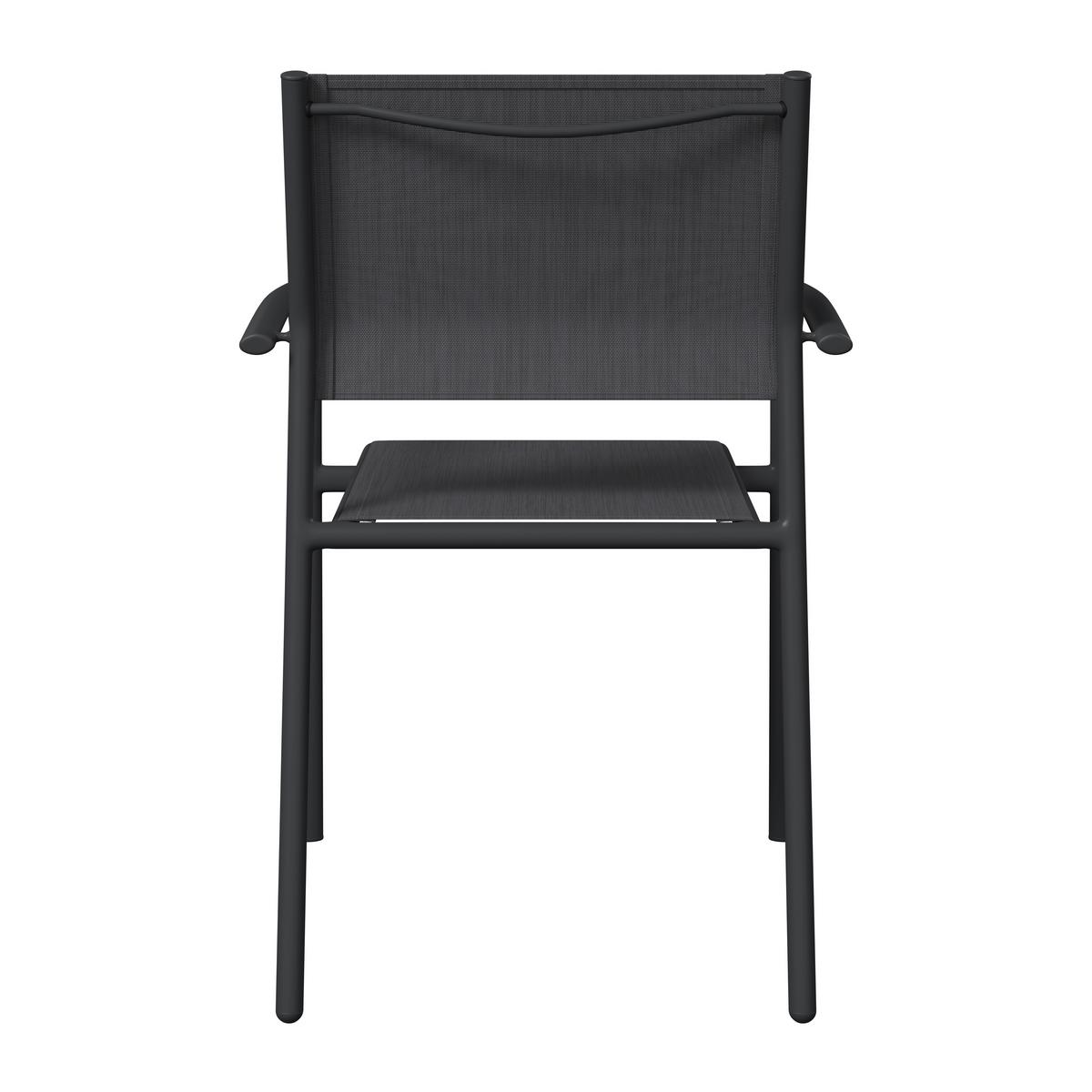 Gartensessel Paris - Anthrazit/Schwarz, MODERN, Textil/Metall (57/85/57cm) - Beldano