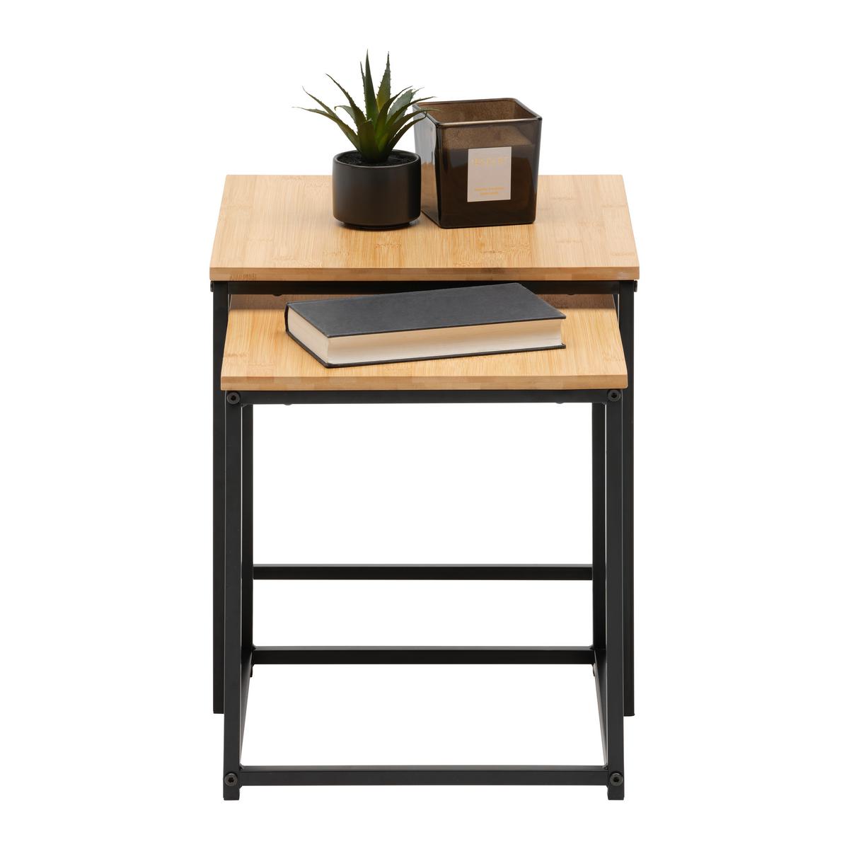 SADA STOLKŮ KOKO -EXKLUSIV- - černá/přírodní barvy, Lifestyle, kov/přírodní materiály (34/38/36/40/34/38cm) - Mömax