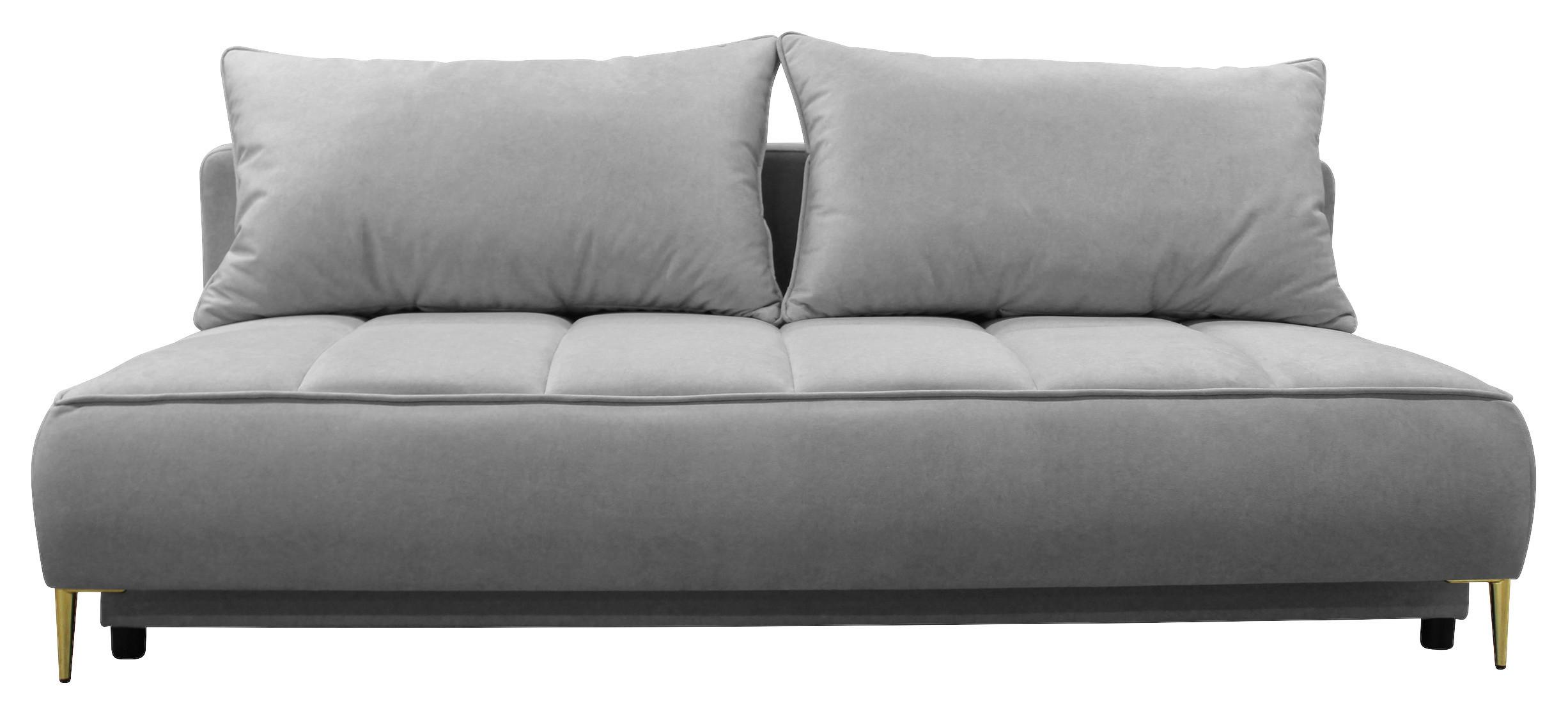Schlafsofa Zoom Hellgrau B: 200 cm - Goldfarben/Hellgrau, Design, Textil (200/90/97cm) - MID.YOU