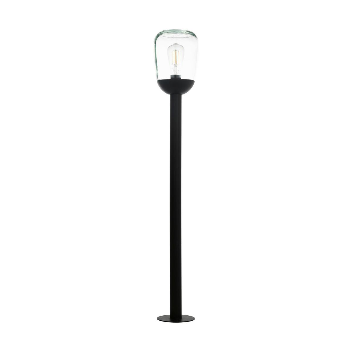 Außenwandleuchte Donatori 1x 60 W E27 - Klar/Schwarz, Basics, Glas/Metall (15,5/99cm) - Eglo