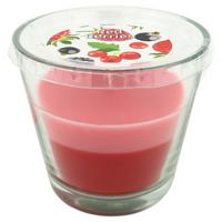 Kerze im Glas Hermine - Dunkelrosa/Altrosa, KONVENTIONELL, Glas/Naturmaterialien (9/8,2cm) - Ondega