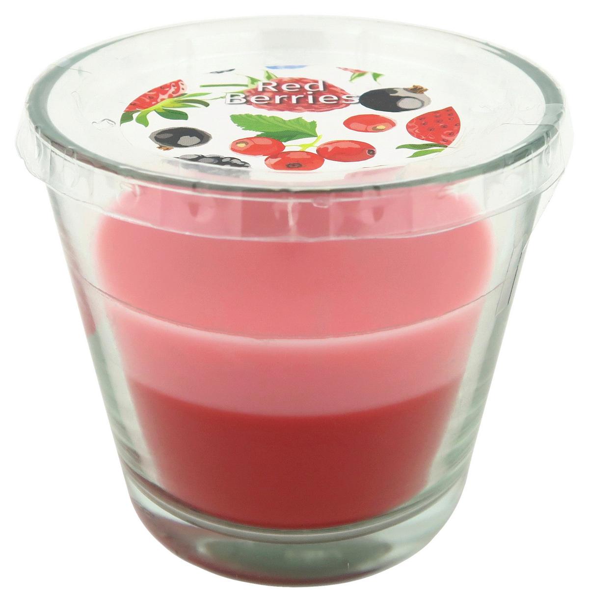 Kerze im Glas Hermine - Dunkelrosa/Altrosa, KONVENTIONELL, Glas/Naturmaterialien (9/8,2cm) - Ondega