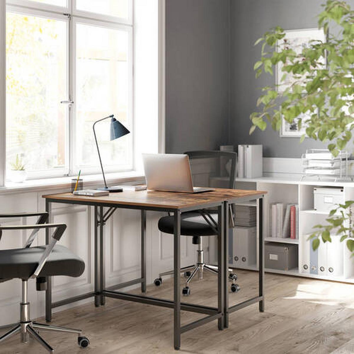 Schreibtisch B: 50 Cm, H: 75 Cm, Iron - Schwarz/Braun, Basics, Holzwerkstoff/Metall (100/50/75cm) - Boxxx