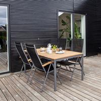 Gartentischgruppe Mood Position - Anthrazit/Schwarz, Natur, Holz/Kunststoff (60/111/72cm) - Gardenson