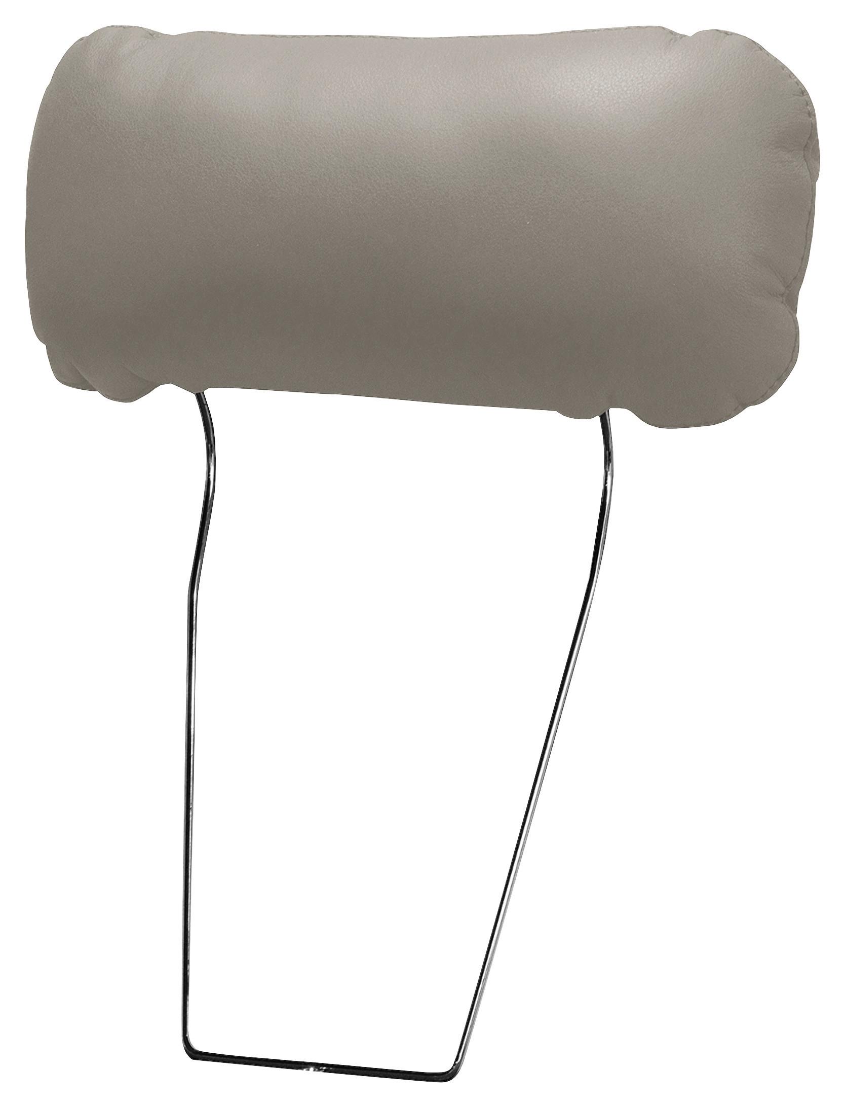 KOPFSTÜTZE Nordic Platinfarben B: 43 cm - Platinfarben, Design, Leder/Textil (43/18/15cm) - Livetastic