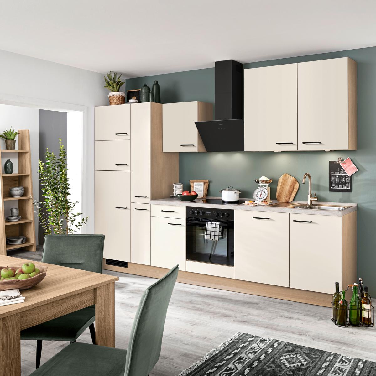 Küchenblock Ip 1200 - Eichefarben/Weiß, Basics, Holzwerkstoff (310cm) - Impuls