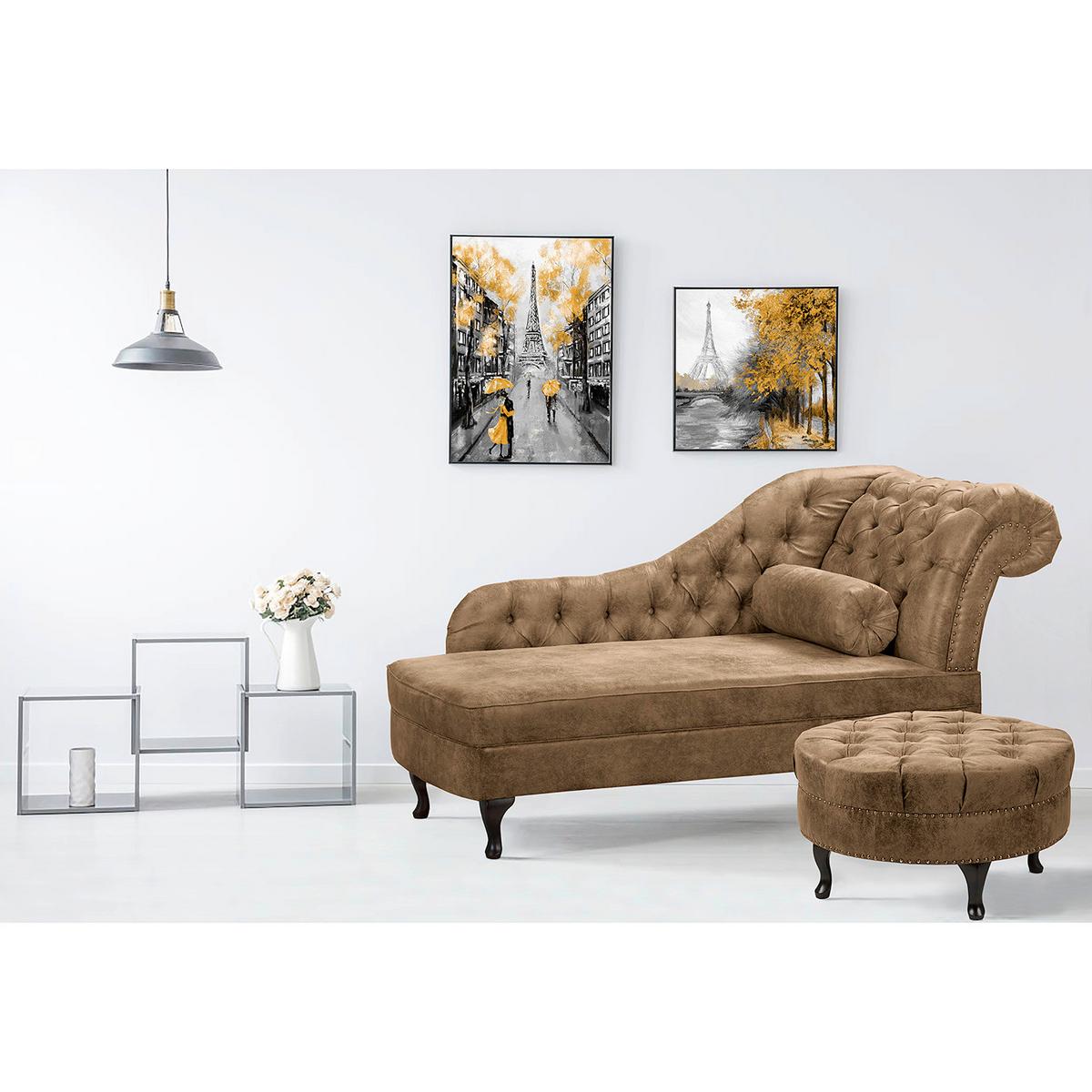 Récamiere Pako Braun B: 185cm - Braun, Design, Textil (185/93/75cm) - Livetastic