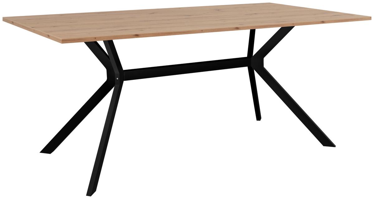 Étkezőasztal Onex 180/90 Cm - fekete/Artisan tölgy, Basics, faalapú anyag/fém (180/90/75cm) - MID.YOU