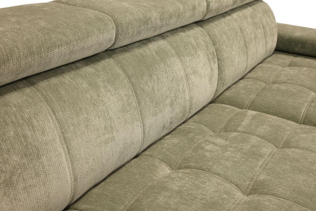 Rohová sedačka VEGAS, pravá, šalviovozelená ženilka - čierna/šalviovozelená, Design, drevo/textil (294/173cm)