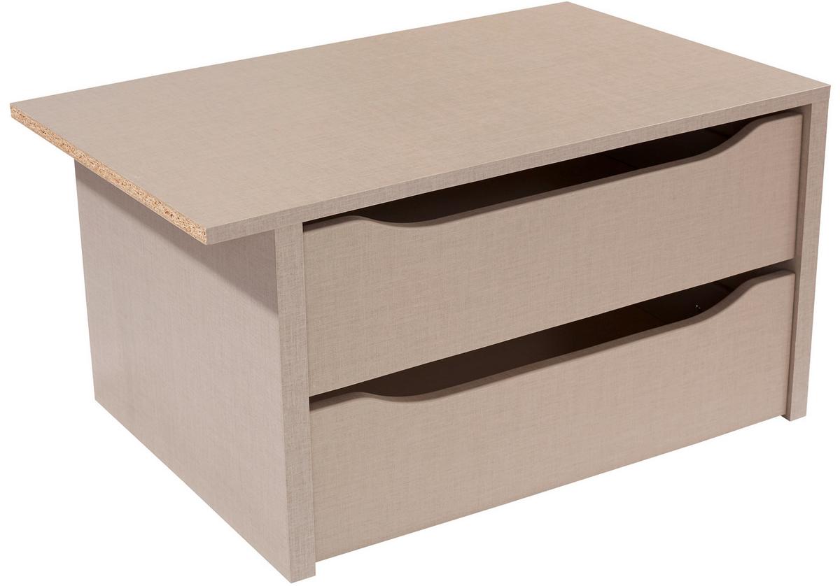 Schubkasteneinsatz Universal B: 88 cm Leinenoptik 2 Laden - KONVENTIONELL, Holzwerkstoff (88/39/45cm)