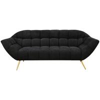 Háromüléses Kanapé Janine - fekete, Design, textil/fa (220/85/85cm) - Livetastic