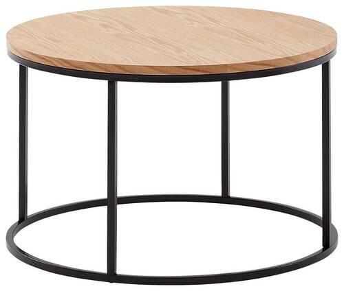 Konferenční stolek š: 70cm - černá/hnědá, Moderní, kov/kompozitní dřevo (70/70/45cm) - MID.YOU