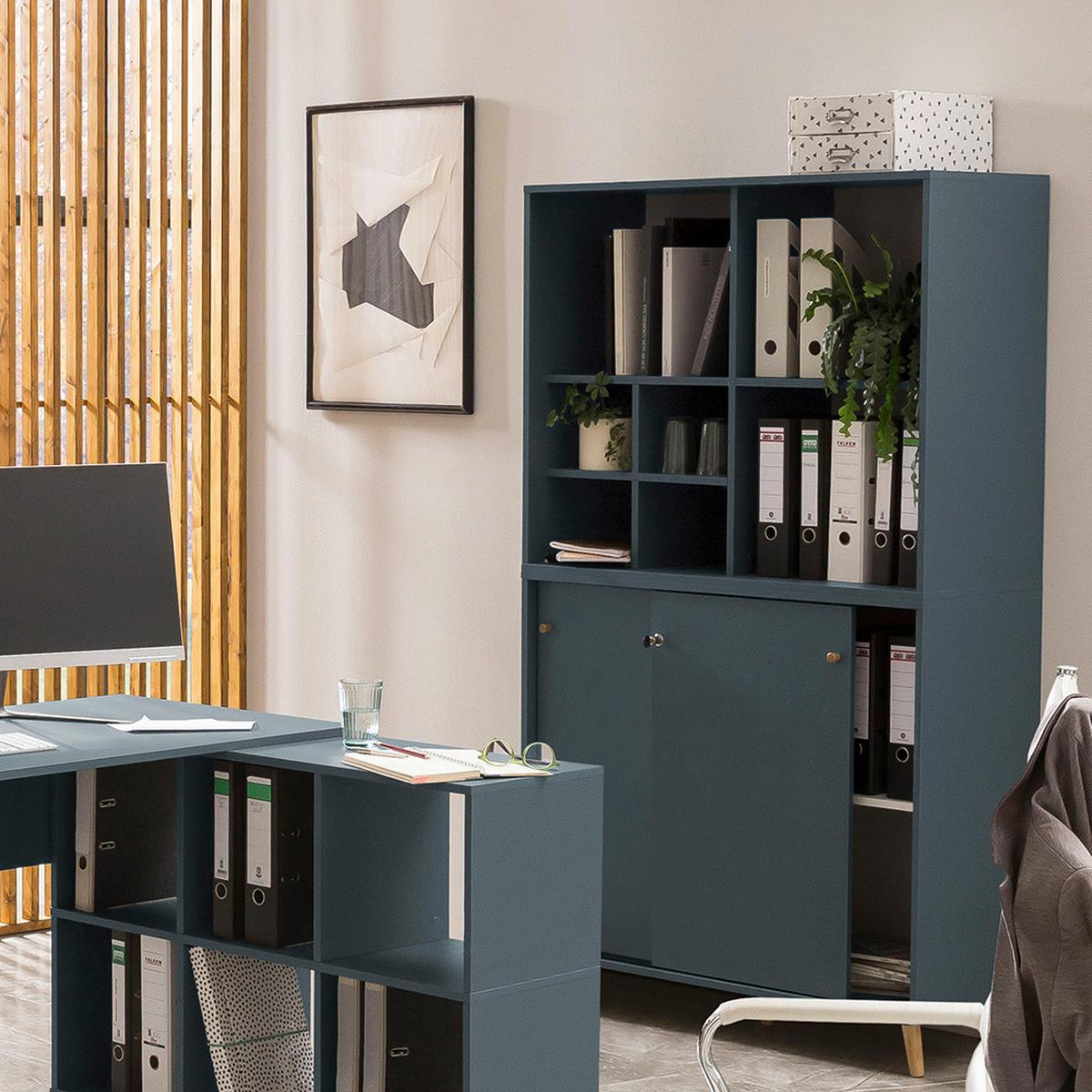 Regaleinsatz 500 Regalkreuz Fjord - Petrol, MODERN, Holzwerkstoff (47,5/38,40/32,8cm) - MID.YOU