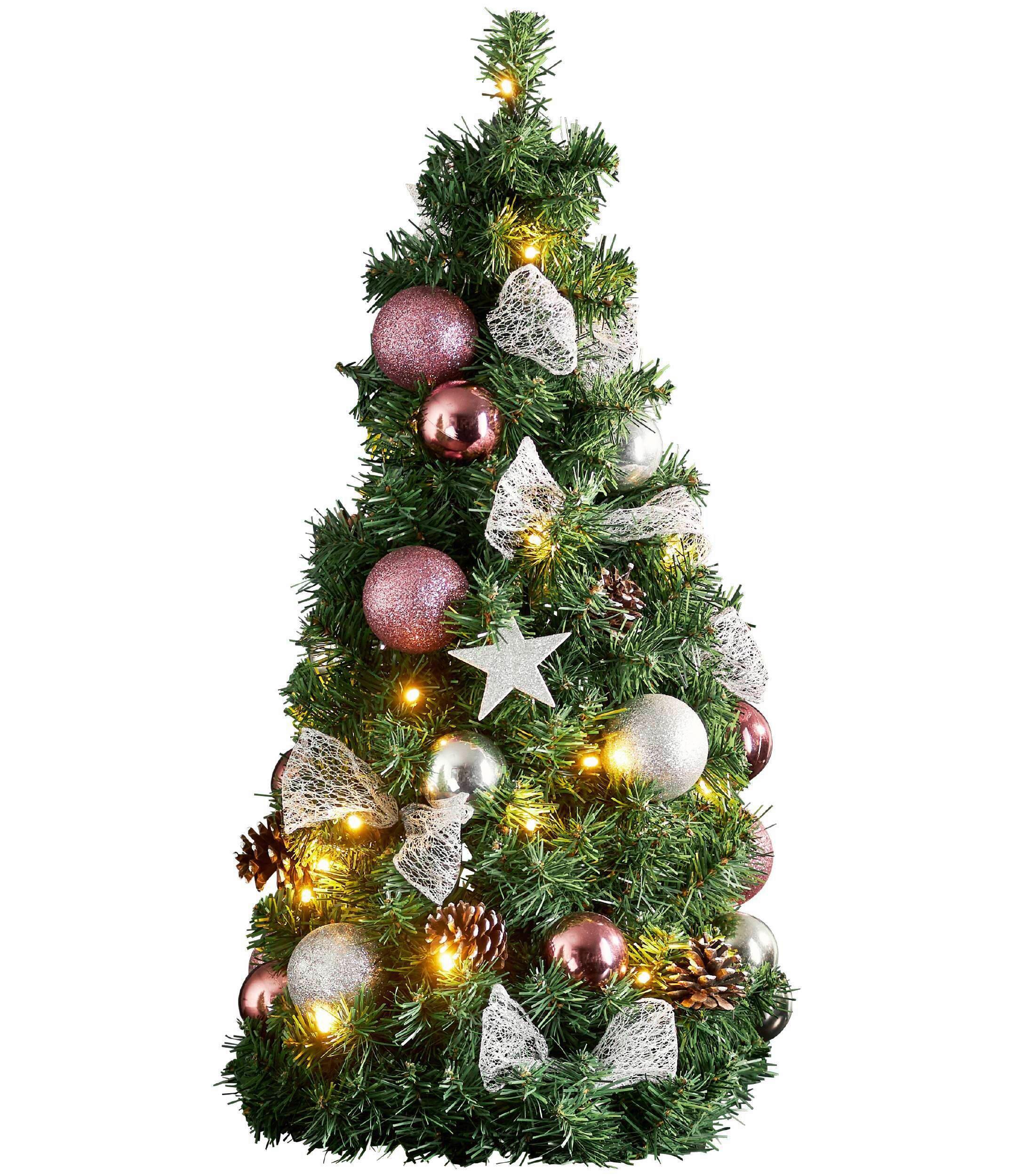 Led-dekoleuchte 410861 Christbaum - Silberfarben/Rosa, Basics, Holz/Kunststoff (34/65cm) - Eglo