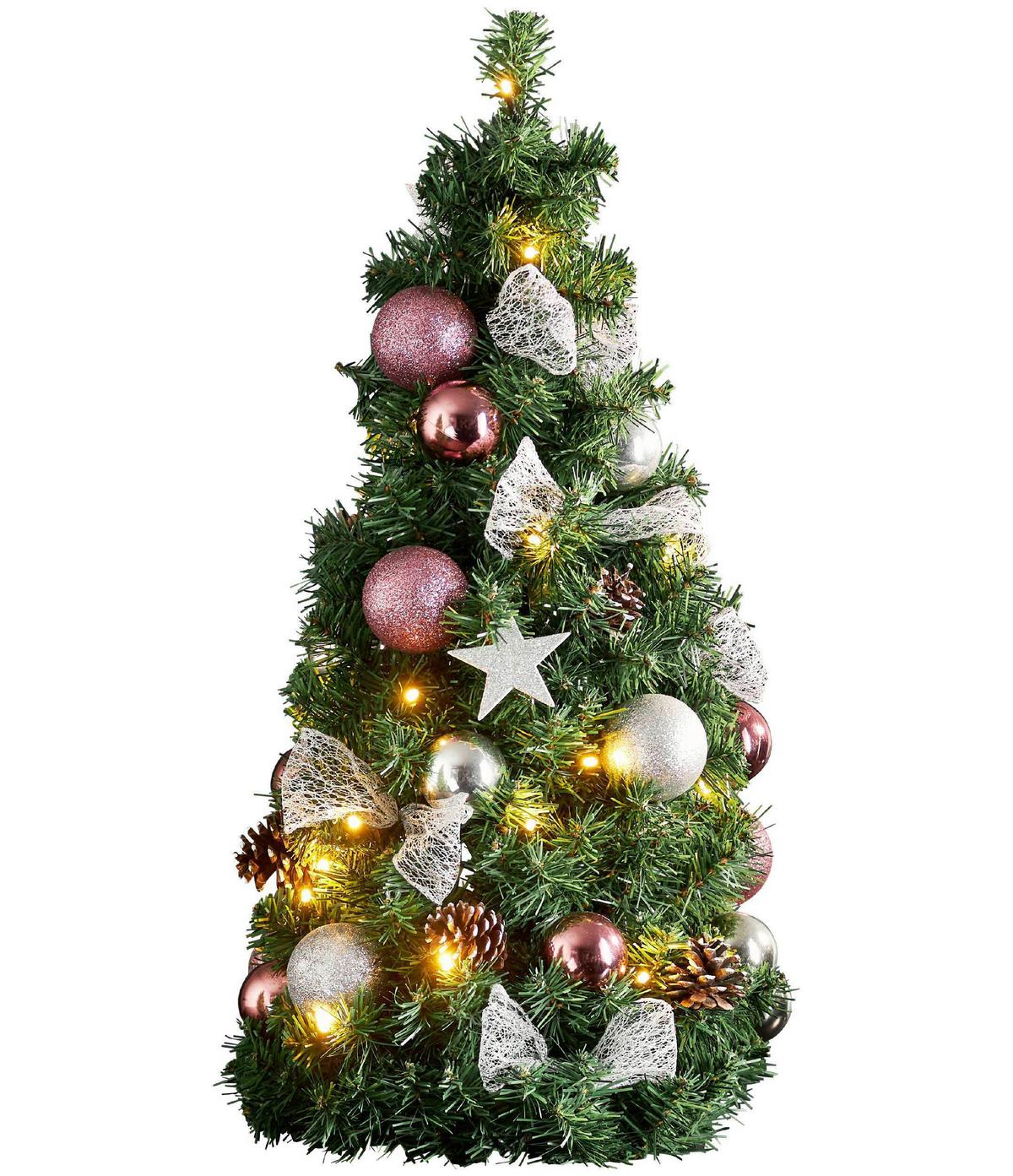 LED-Dekoleuchte 410861 Christbaum - Silberfarben/Rosa, Basics, Holz/Kunststoff (34/65cm) - Eglo