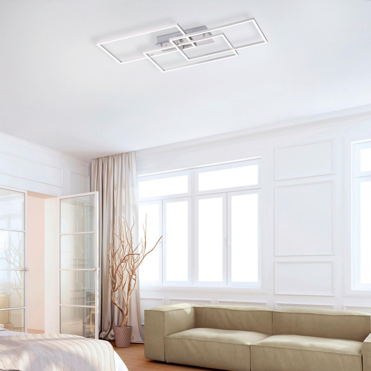 LED-Deckenleuchte Iven Ø 82 cm mit Farbtemperaturwechsler - Silberfarben, Trend, Kunststoff/Metall (82/50cm)
