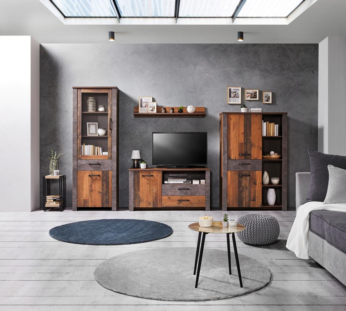 Wandboard Ontario B: 120 Cm, Old Style - Eichefarben, Trend, Holzwerkstoff (120/18/21,6cm) - Ondega
