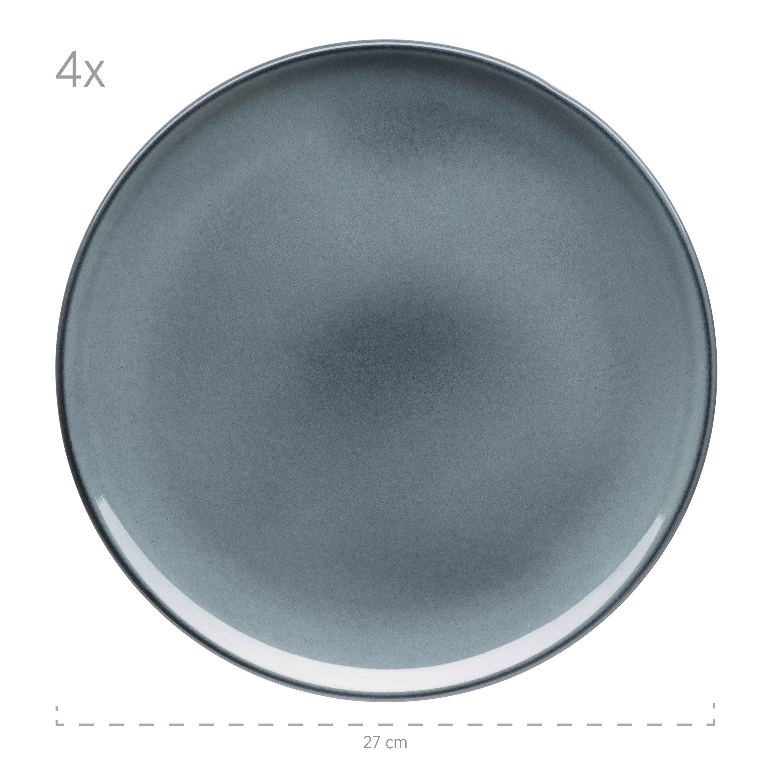 Tafelservice Livio Blaugrau 4 Personen - Blaugrau, Basics, Keramik - Mäser